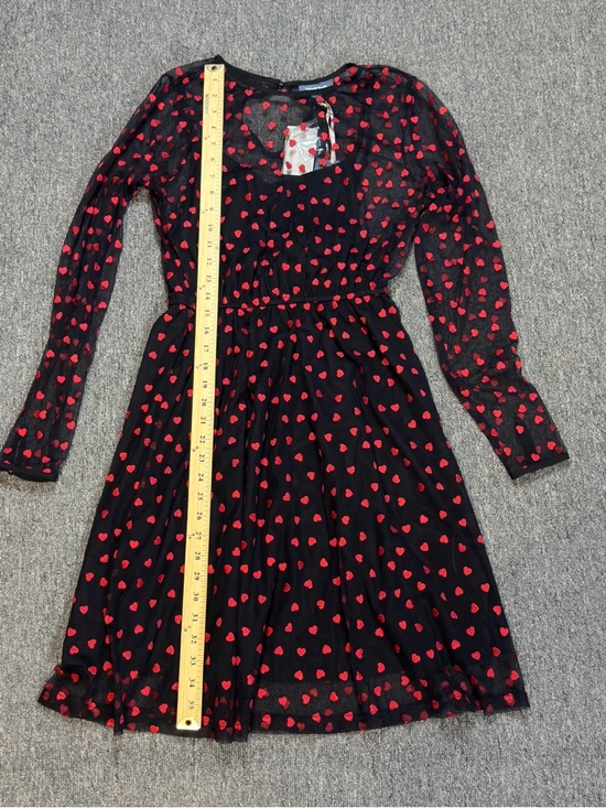Modcloth Black Dress with Red Heart Pattern Size Small - Picture 10 of 15